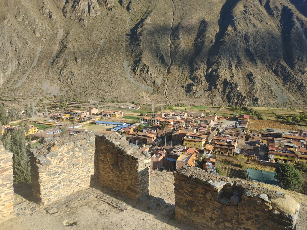 Ollantaytambo Ruins and Village View